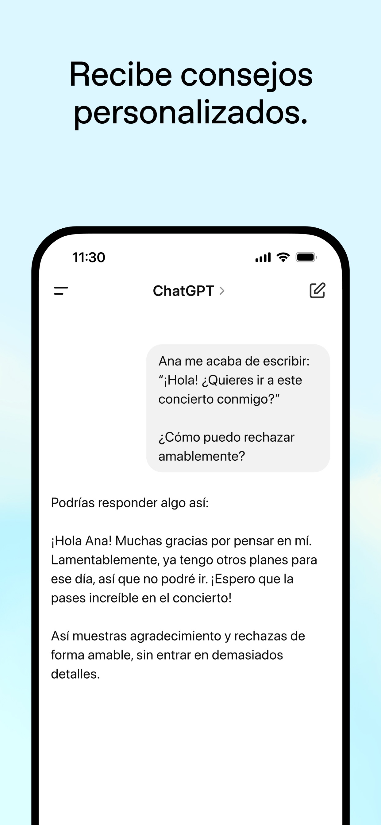 Captura de pantalla de ChatGPT: La Revolución de la Inteligencia Artificial Conversacional en iOS