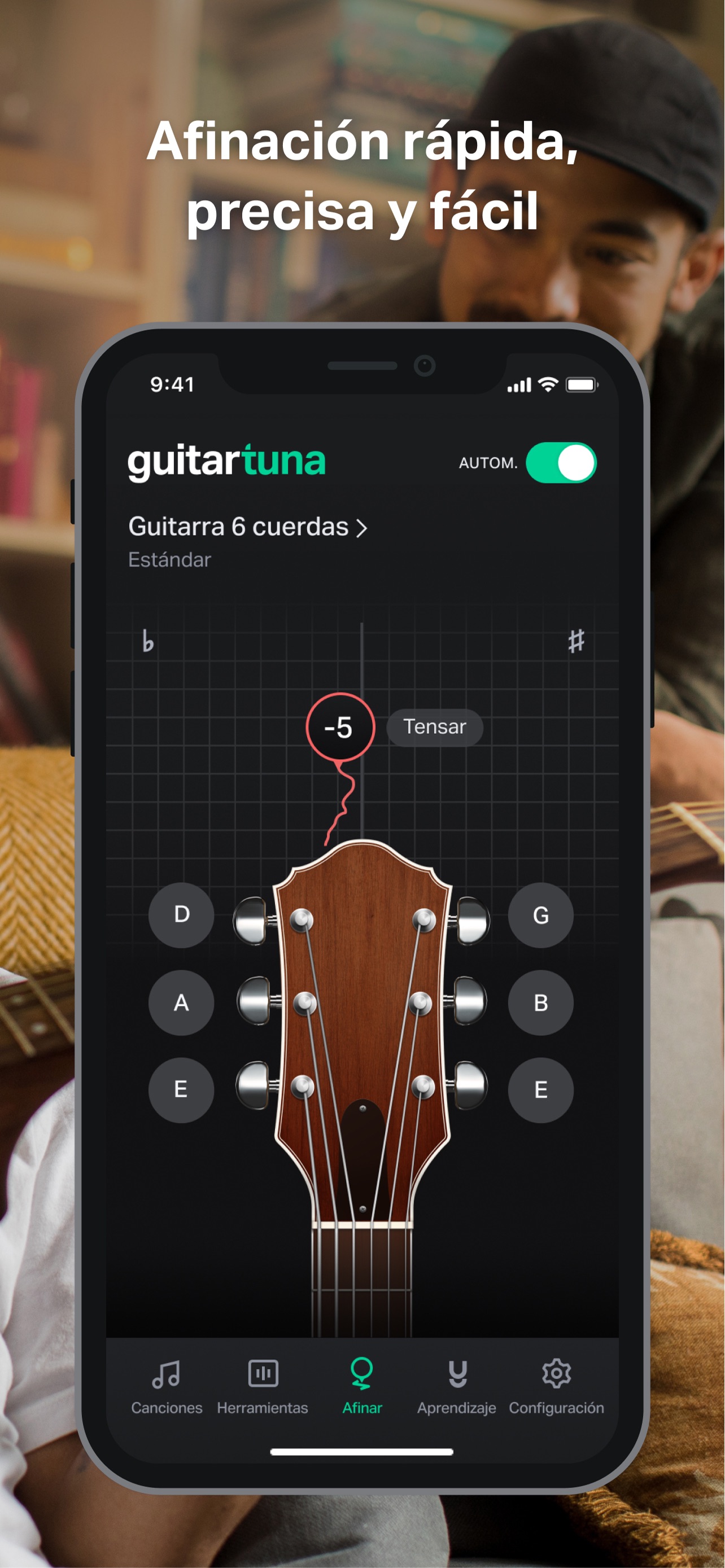 Captura de pantalla de GuitarTuna: Afinador, Acordes: Análisis Completo de la App