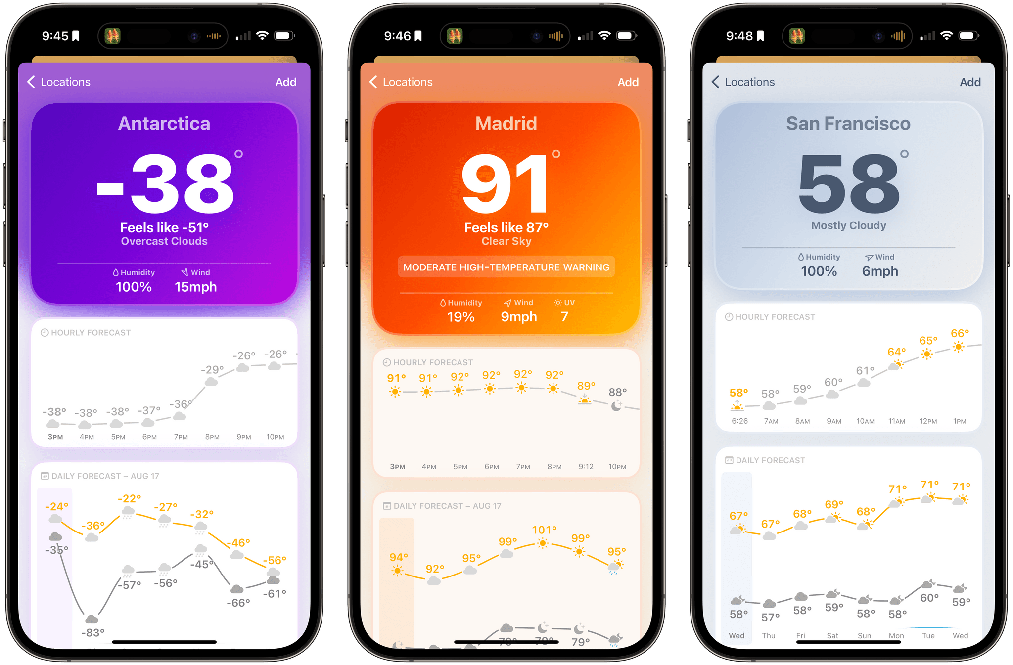 Captura de pantalla de Mercury Weather: La Revolución del Pronóstico del Tiempo en iOS