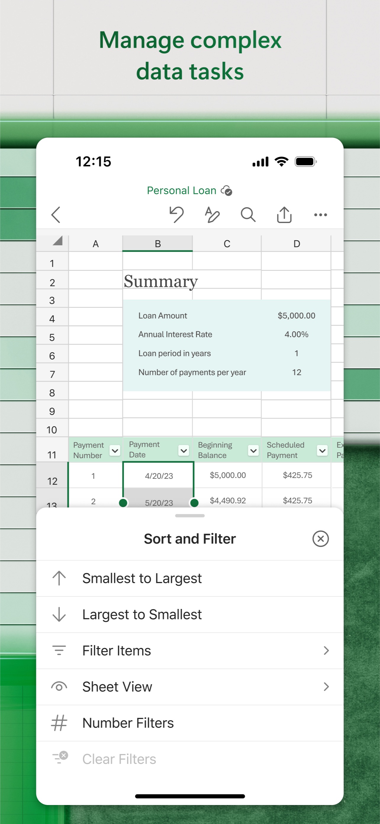 Captura de pantalla de Microsoft Excel: La Evolución de las Hojas de Cálculo en la Era Móvil