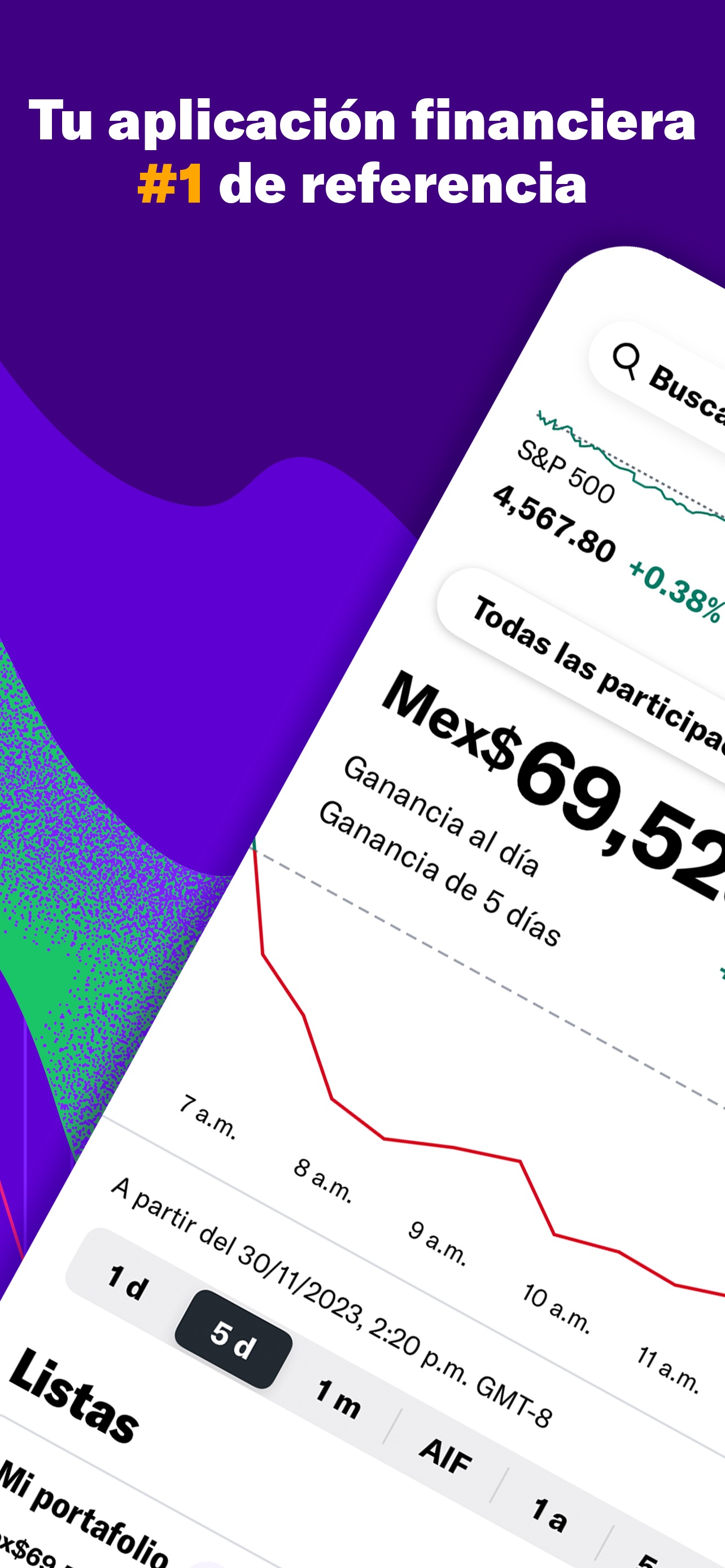 Captura de pantalla de Yahoo Finanzas: Análisis Completo de la App