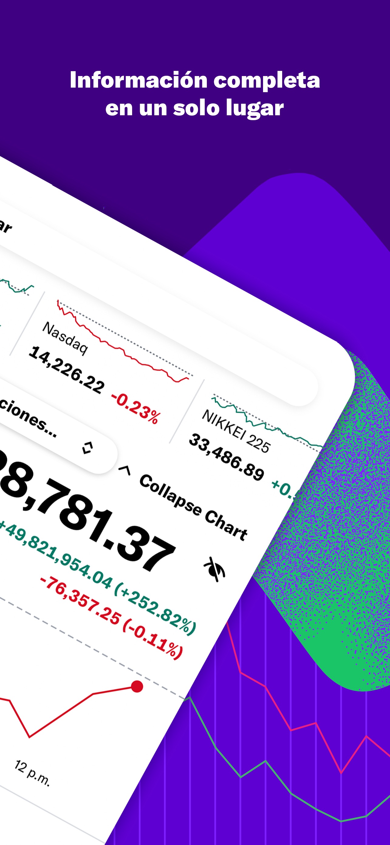 Captura de pantalla de Yahoo Finanzas: Análisis Completo de la App